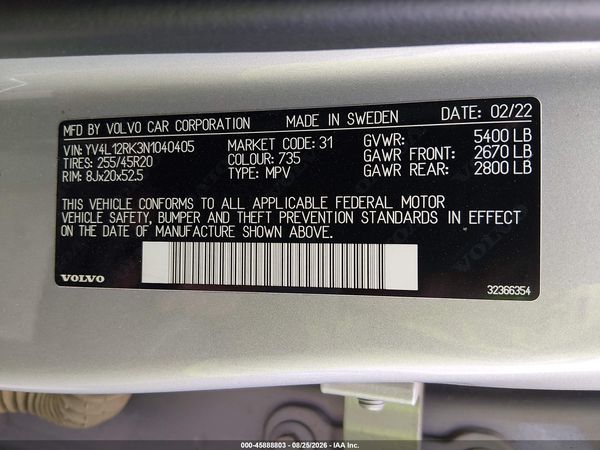2022 VOLVO XC60 B5 MOMENTUM