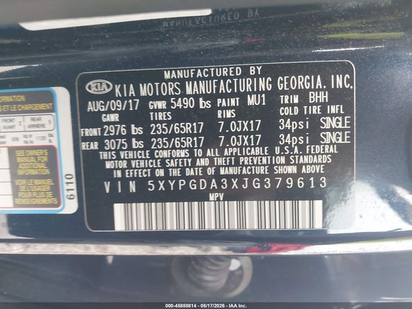 2018 KIA SORENTO 2.4L LX