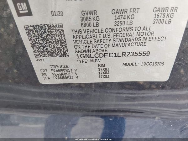 2020 CHEVROLET TAHOE 2WD COMMERCIAL FLEET — I9