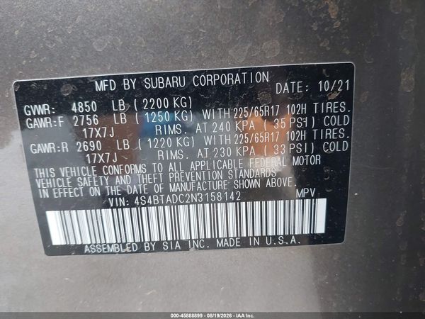 2022 SUBARU OUTBACK PREMIUM