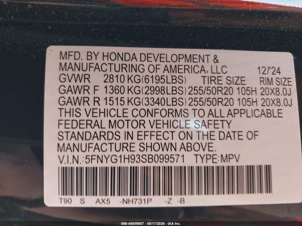 2025 HONDA PILOT BLACK EDITION