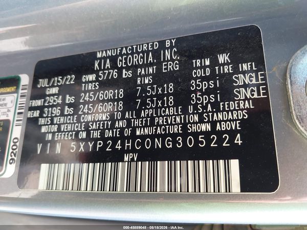 2022 KIA TELLURIDE LX