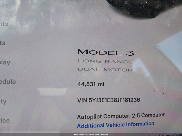 2018 TESLA MODEL 3 LONG RANGE/PERFORMANCE — I118