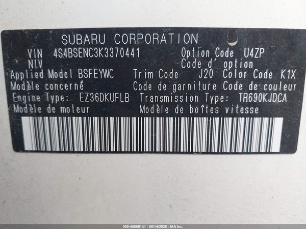 2019 SUBARU OUTBACK 3.6R LIMITED