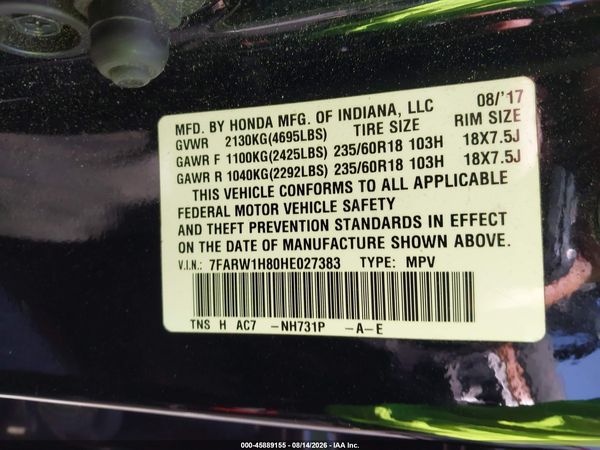 2017 HONDA CR-V EX-L/EX-L NAVI