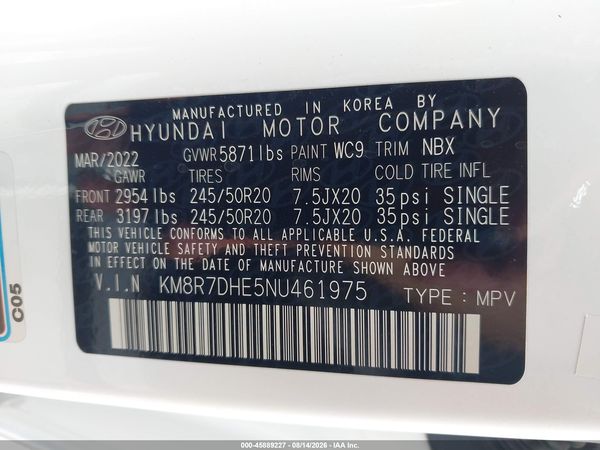 2022 HYUNDAI PALISADE CALLIGRAPHY