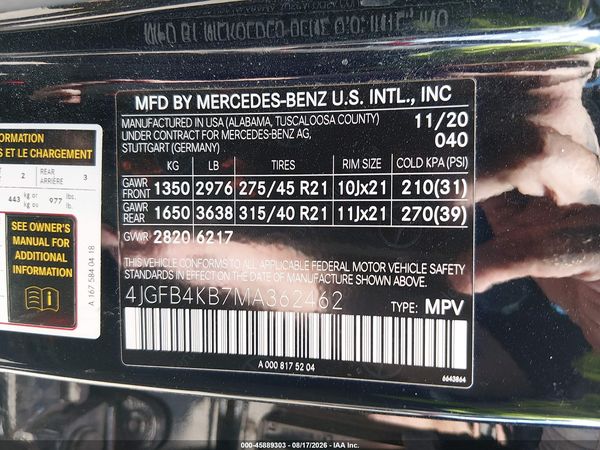 2021 MERCEDES-BENZ GLE 350 4MATIC