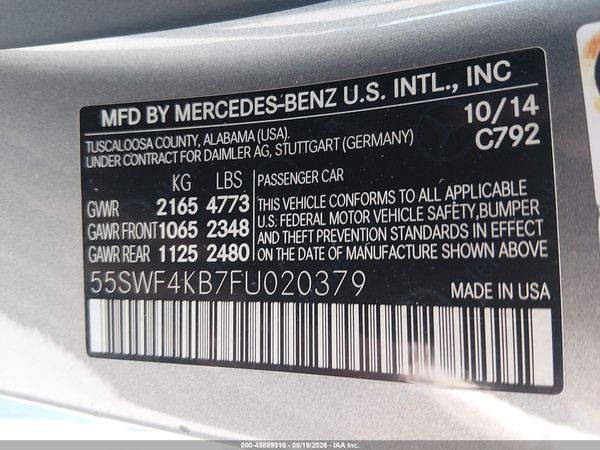 2015 MERCEDES-BENZ C 300 4MATIC