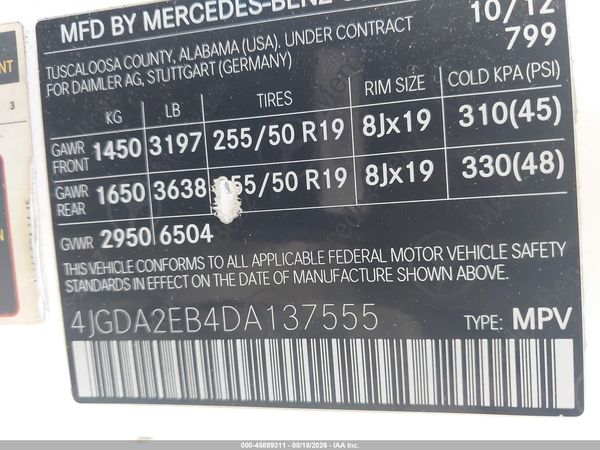 2013 MERCEDES-BENZ ML 350 BLUETEC 4MATIC