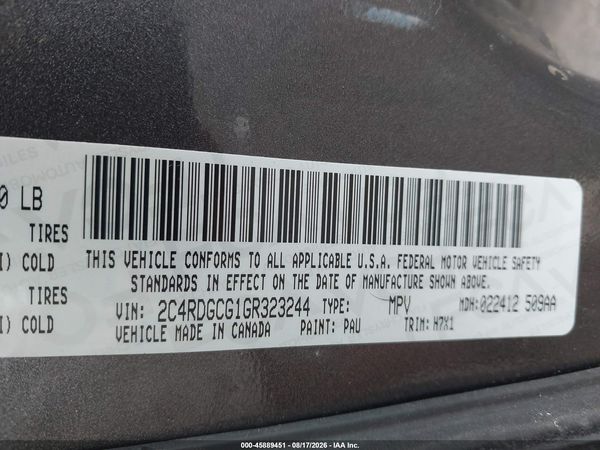 2016 DODGE GRAND CARAVAN SXT