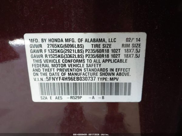 2014 HONDA PILOT TOURING