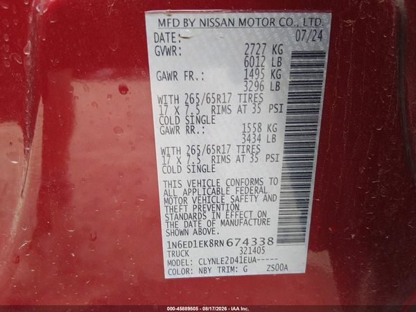 2024 NISSAN FRONTIER SL 4X4