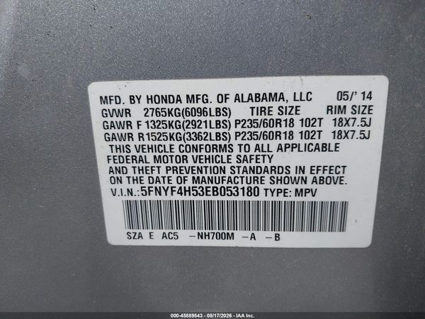 2014 HONDA PILOT EX-L