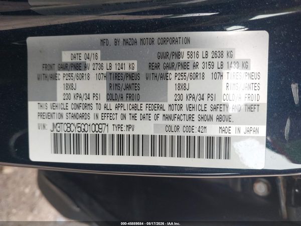 2016 MAZDA CX-9 TOURING