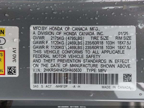 2025 HONDA CR-V EX AWD — I9