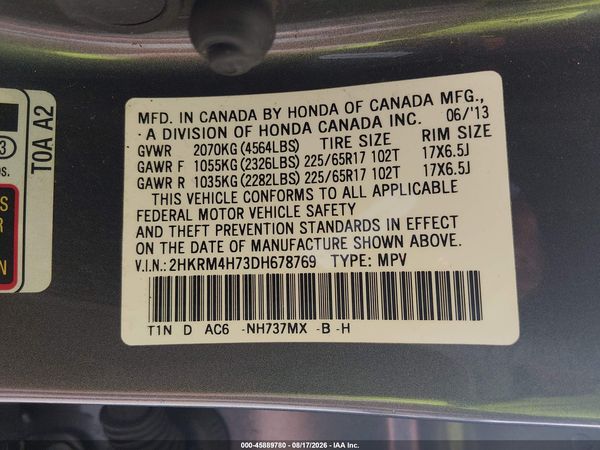 2013 HONDA CR-V EX-L