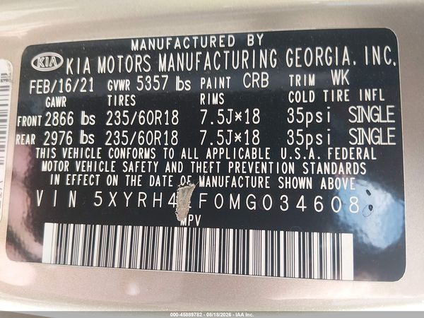 2021 KIA SORENTO EX