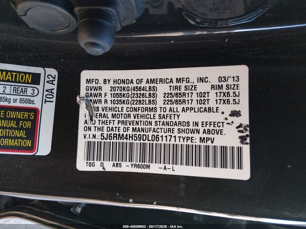 2013 HONDA CR-V EX