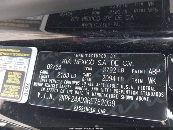 2024 KIA FORTE LXS