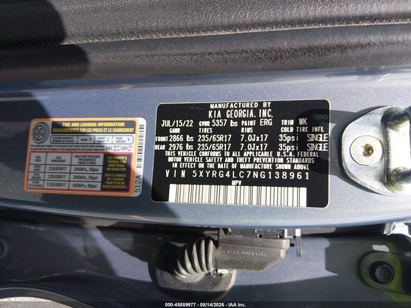 2022 KIA SORENTO LX