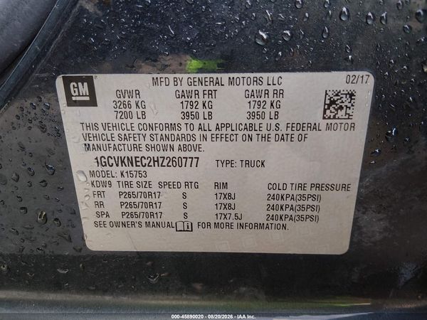 2017 CHEVROLET SILVERADO 1500 LS — I9