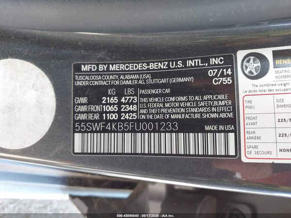 2015 MERCEDES-BENZ C 300 4MATIC