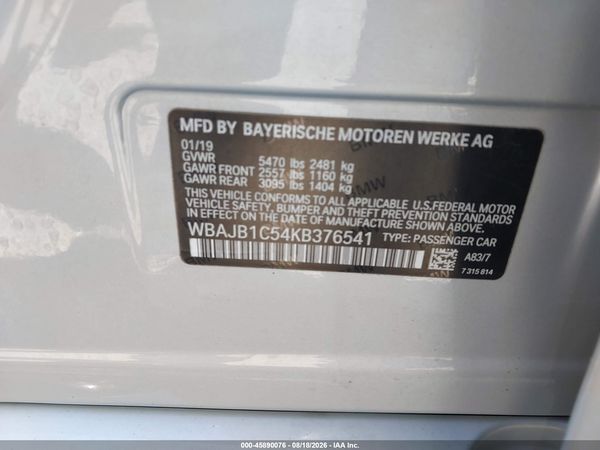2019 BMW 530E XDRIVE IPERFORMANCE