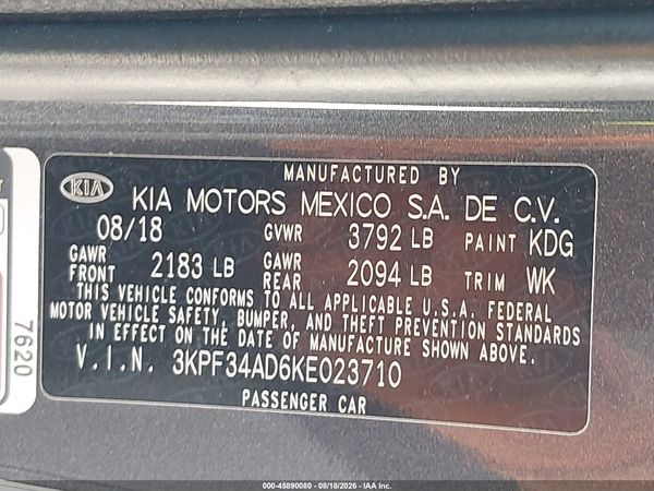 2019 KIA FORTE S