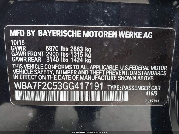 2016 BMW 750I XDRIVE
