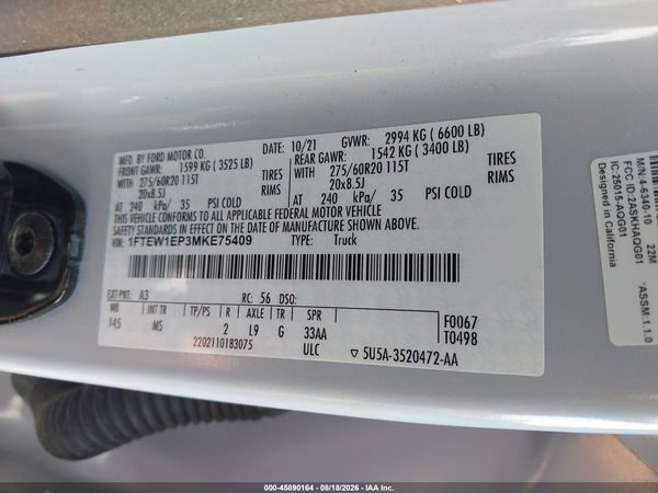 2021 FORD F-150 XLT