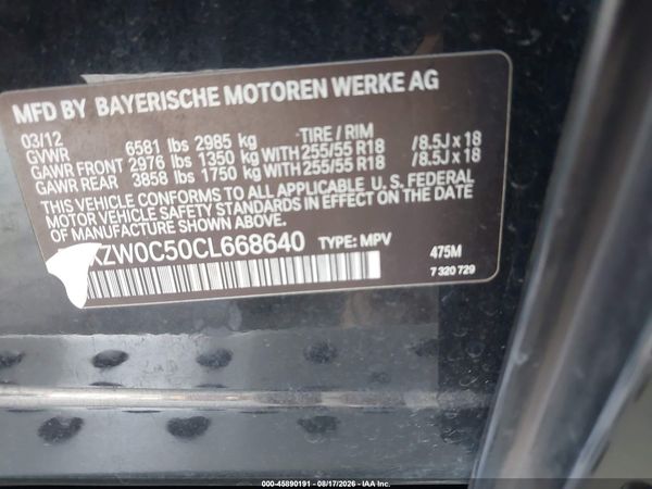 2012 BMW X5 XDRIVE35D — I9