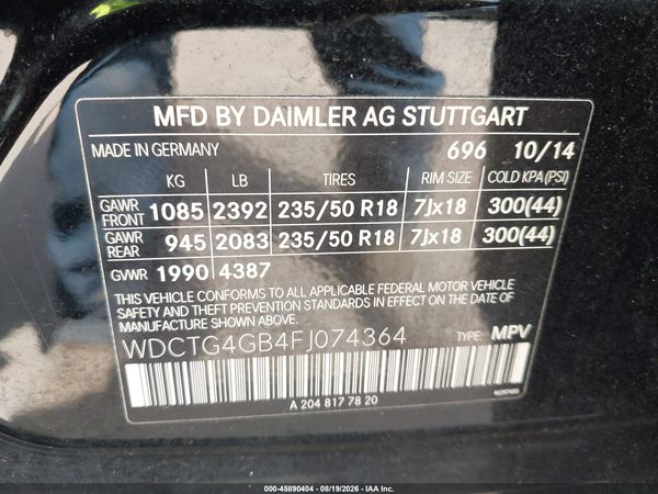 2015 MERCEDES-BENZ GLA 250 4MATIC