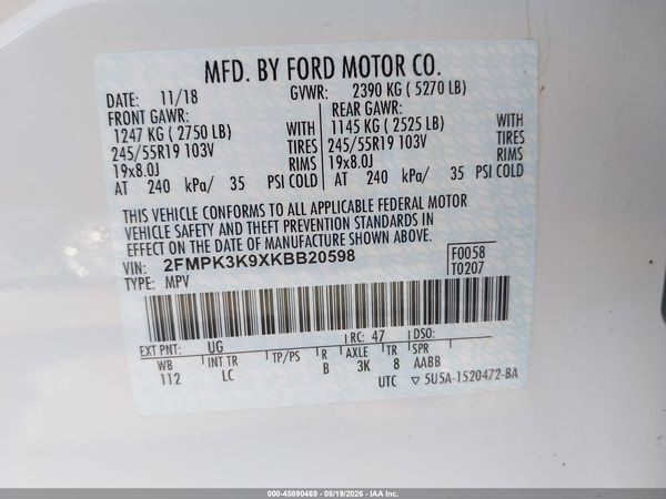 2019 FORD EDGE TITANIUM
