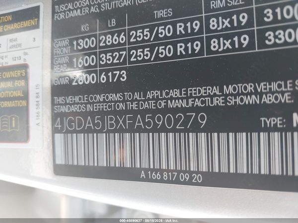 2015 MERCEDES-BENZ ML 350 ML350