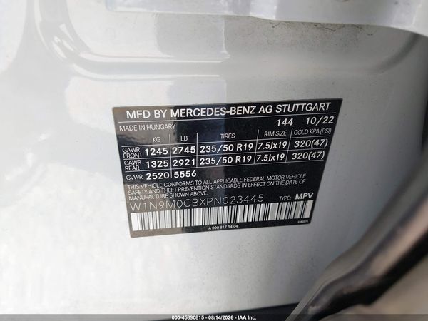 2023 MERCEDES-BENZ EQB 250 SUV EQB250+