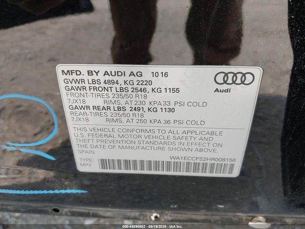 2017 AUDI Q3 2.0T PREMIUM