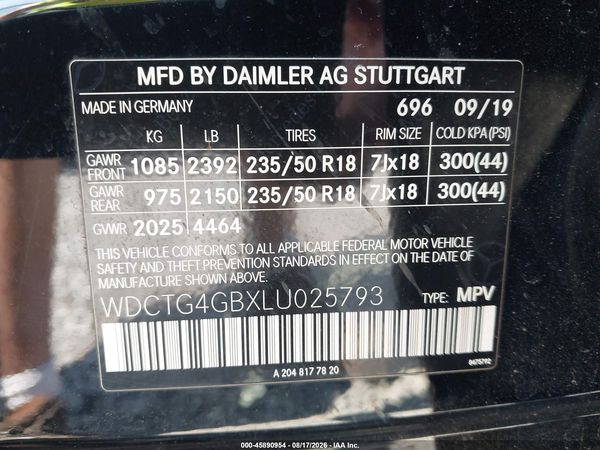 2020 MERCEDES-BENZ GLA 250 4MATIC