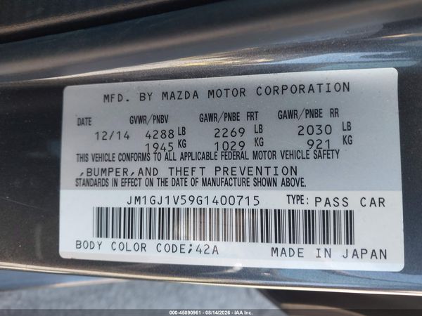 2016 MAZDA MAZDA6 I TOURING