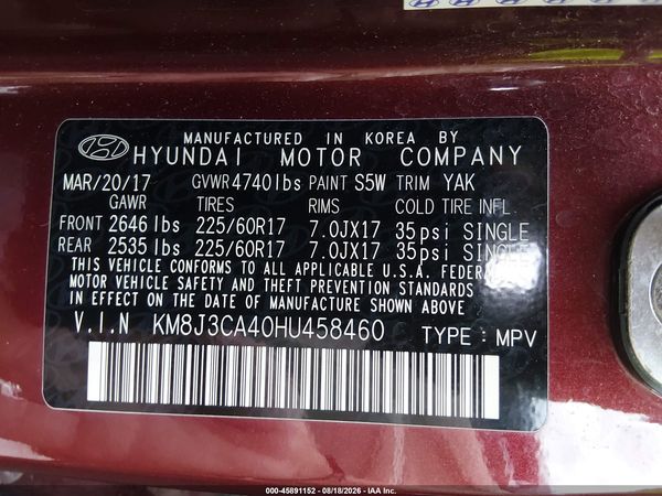 2017 HYUNDAI TUCSON SE PLUS
