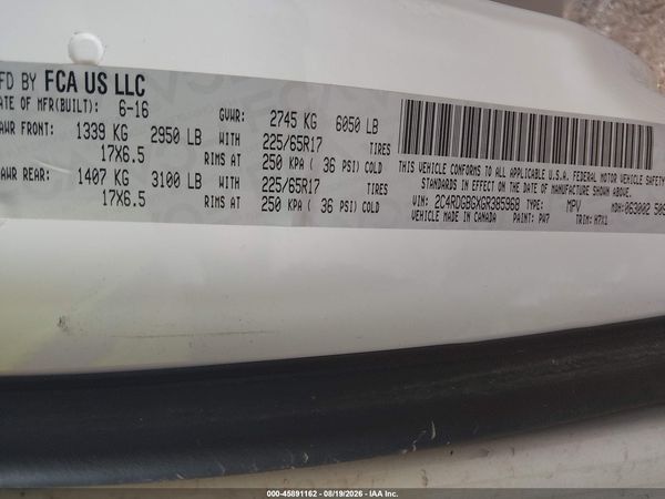 2016 DODGE GRAND CARAVAN SE