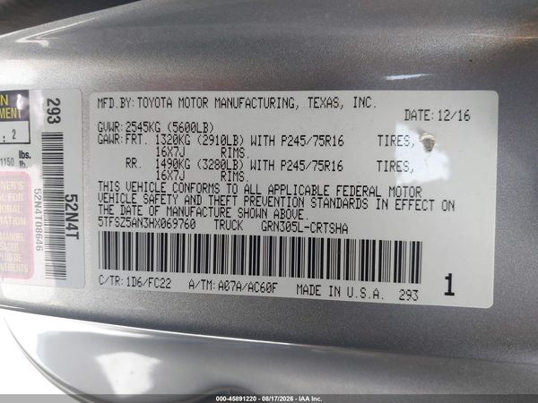 2017 TOYOTA TACOMA SR5 V6
