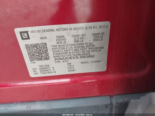 2020 CHEVROLET EQUINOX AWD LT 1.5L TURBO — I9