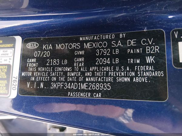 2021 KIA FORTE GT-LINE