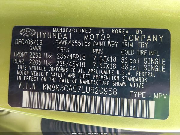 2020 HYUNDAI KONA LIMITED