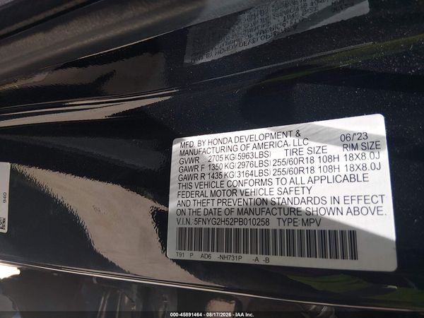 2023 HONDA PILOT 2WD EX-L 7 PASSENGER — I9