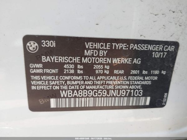 2018 BMW 330I SA