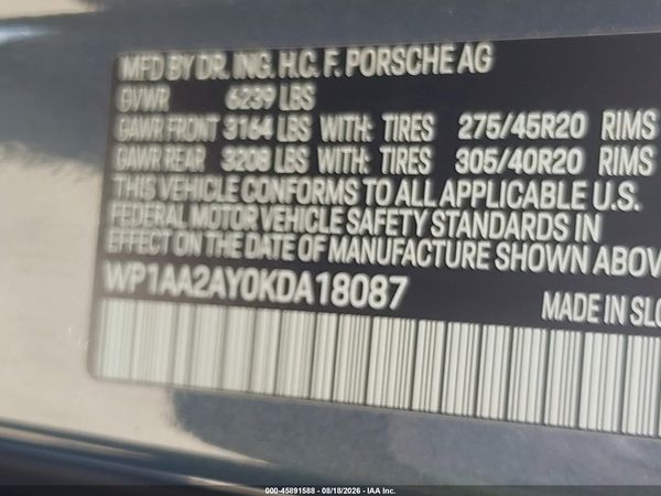 2019 PORSCHE CAYENNE