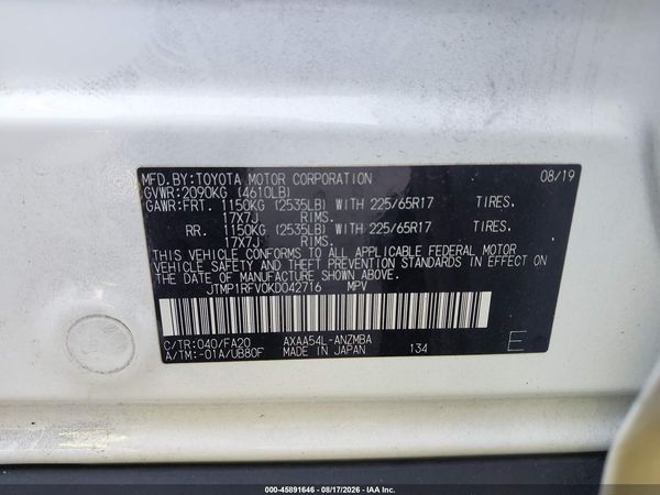 2019 TOYOTA RAV4 XLE