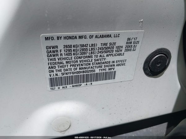 2017 HONDA PILOT ELITE