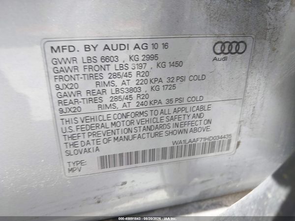 2017 AUDI Q7 3.0T PREMIUM